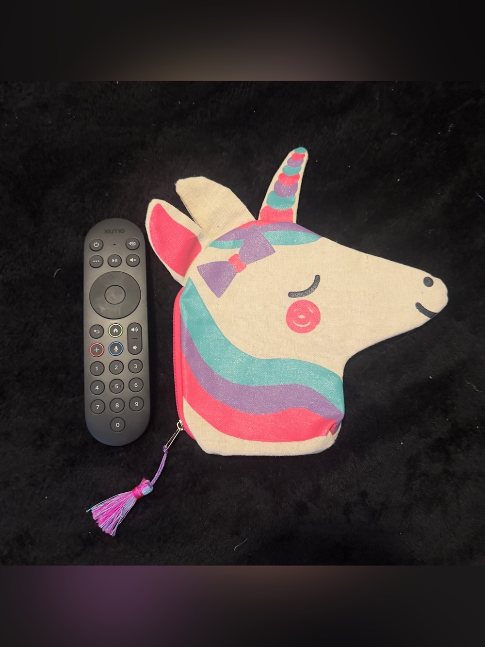 Unicorn Zip Purse  - Cream with Pink, Teal & Purple Mane